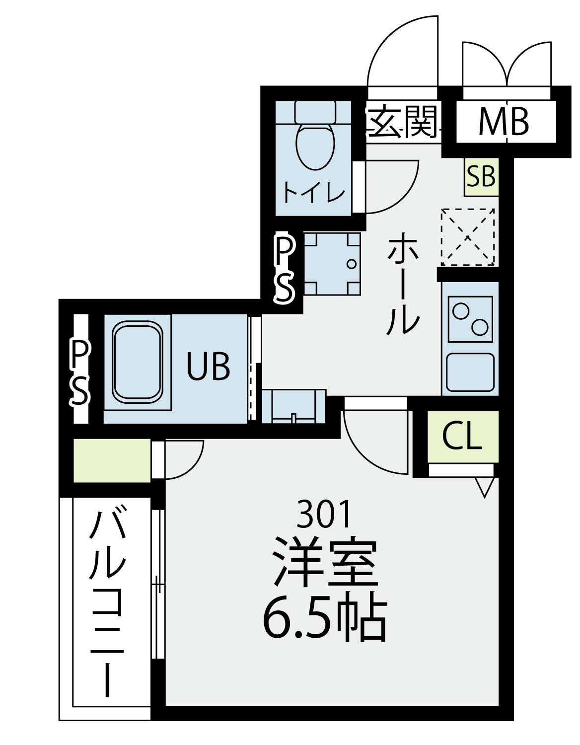 プラフィド(1K/3階)の間取り写真