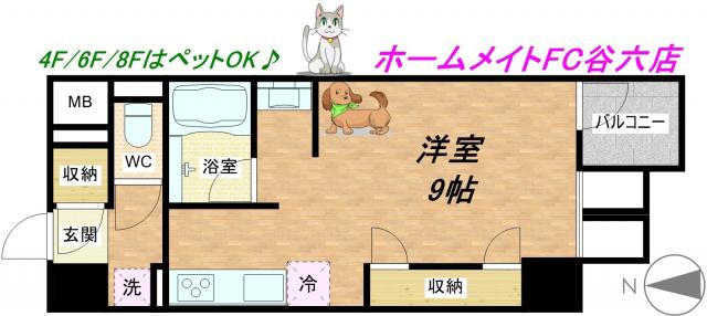 KDX堺筋本町レジデンス(ワンルーム/3階)の間取り写真