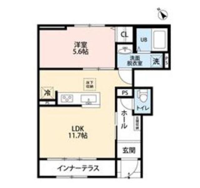 相模原ハウス(1LDK/1階)の間取り写真