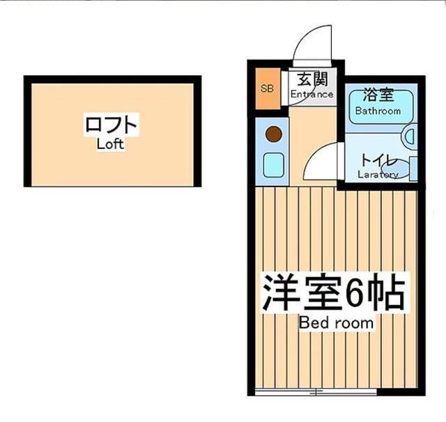 B´CASA淵野辺IIRE-BORN(ワンルーム/2階)の間取り写真