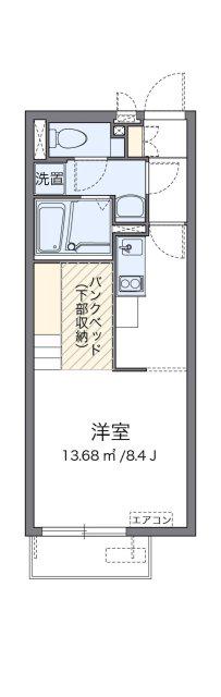 ミランダフィニアン(1K/2階)の間取り写真
