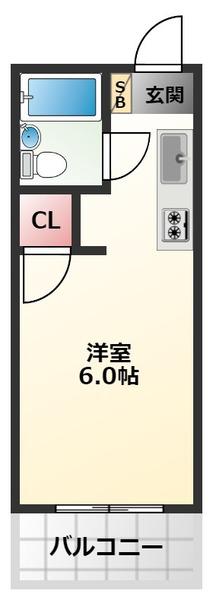 ハイム佐藤(ワンルーム/1階)の間取り写真