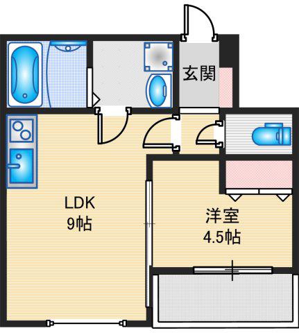 フォレ下穂積2丁目(1LDK/2階)の間取り写真