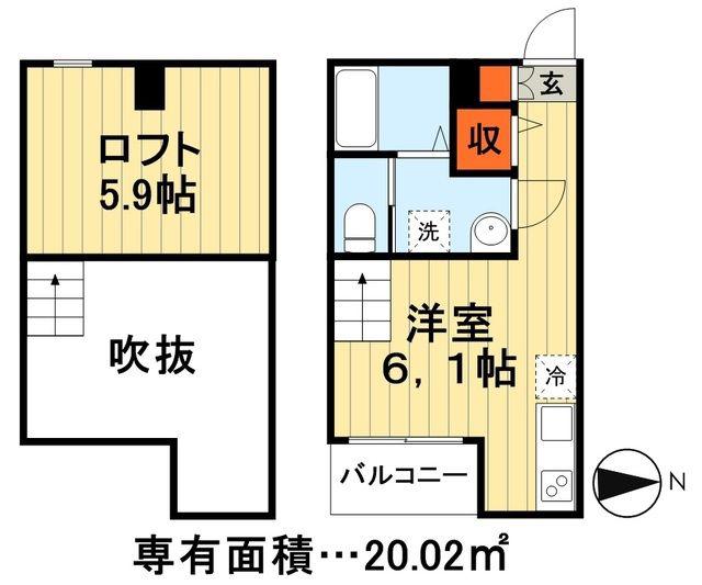 エスポワール(ワンルーム/1階)の間取り写真