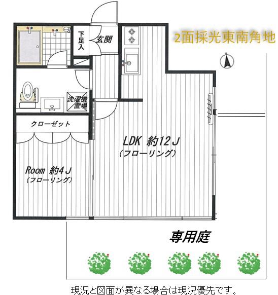 武蔵小山ポイント(ワンルーム/1階)の間取り写真
