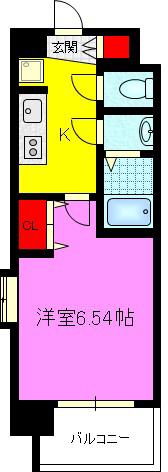 LA DOUCEUR荒本(1K/12階)の間取り写真