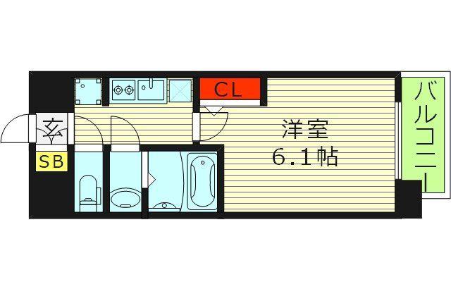 プレサンス東小橋エレディータ(1K/4階)の間取り写真