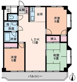 クレードルみた 201(3LDK/2階)の間取り写真