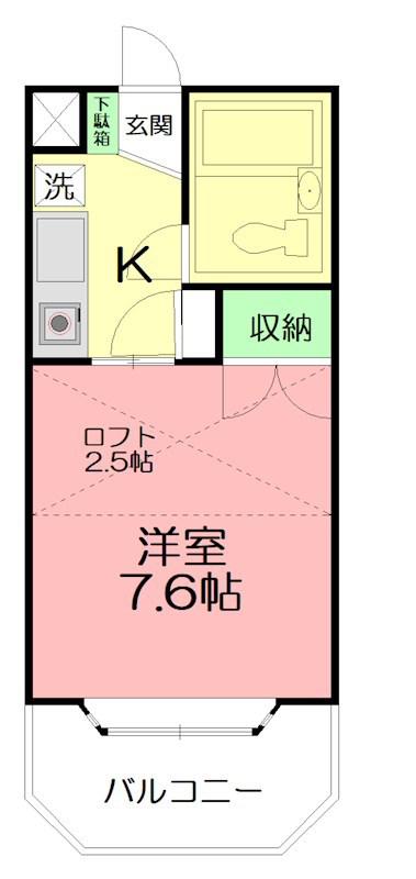 ジュネパレス藤沢第3(1K/1階)の間取り写真