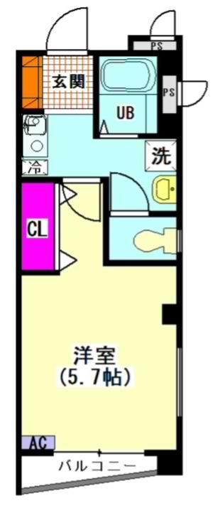 サンライズ(1K/2階)の間取り写真