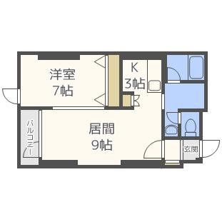 エルピス北11(1LDK/2階)の間取り写真