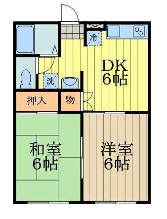ハイムエムティー1(2DK/2階)の間取り写真