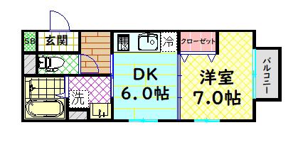 アネックス大仙(1DK/1階)の間取り写真