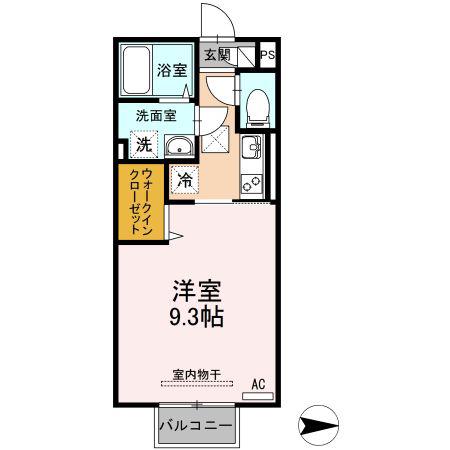 19PAPAS(1K/1階)の間取り写真