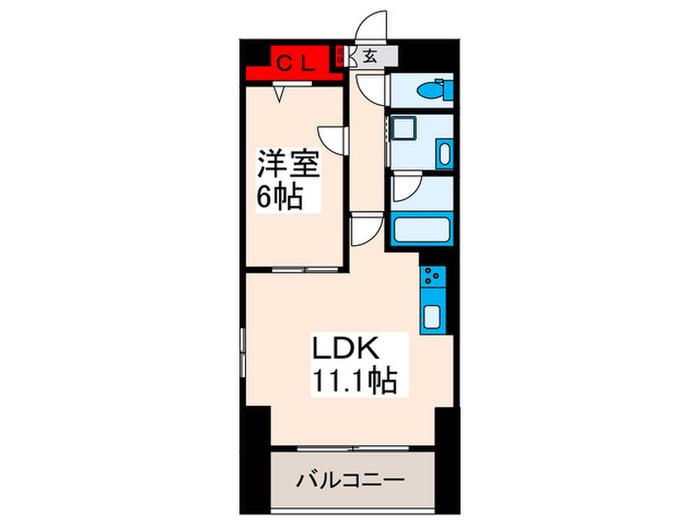 東京メトロ千代田線 千駄木駅 徒歩4分 11階建 築13年(1LDK/9階)の間取り写真