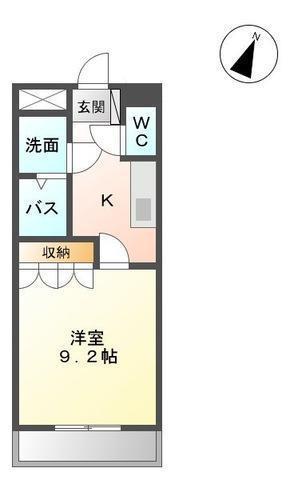 アイランドハイツ(1K/2階)の間取り写真