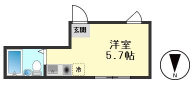 ライズ亀有(ワンルーム/1階)の間取り写真