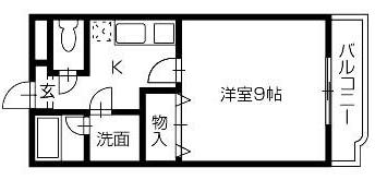 グレイスKM(1K/3階)の間取り写真