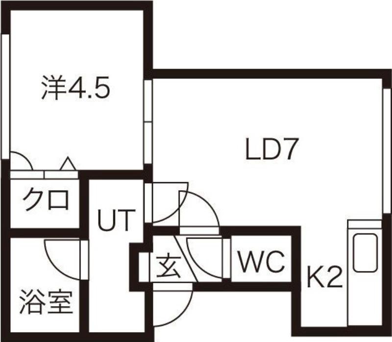 ノースウィル825(1LDK/3階)の間取り写真