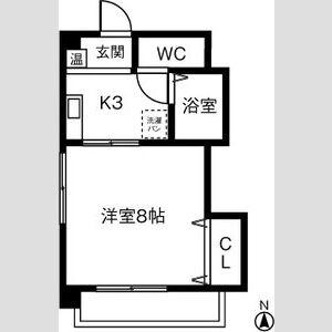 サクセス高針(1K/1階)の間取り写真