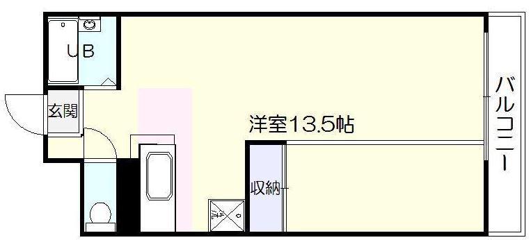 オークビラ上之園(ワンルーム/5階)の間取り写真