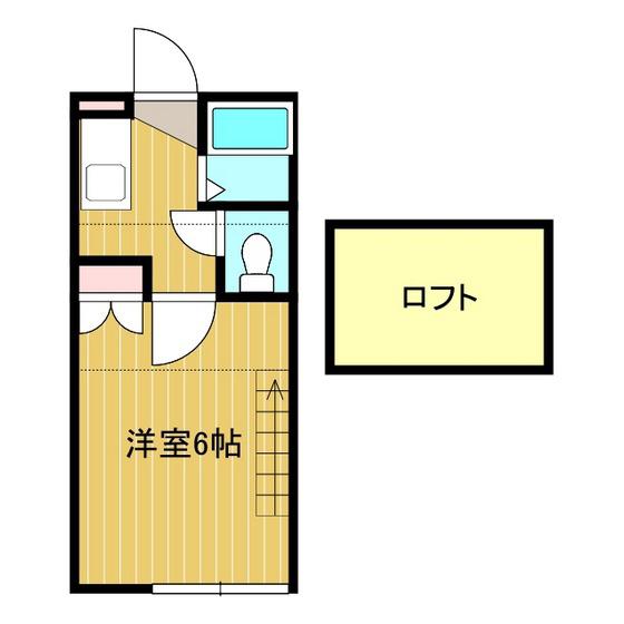 フラッツチャチャ2(1K/1階)の間取り写真