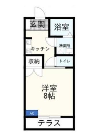 MIKIハイツII-D(1K/2階)の間取り写真