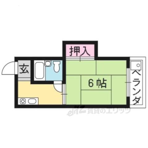 サンハイツ神足(1K/3階)の間取り写真