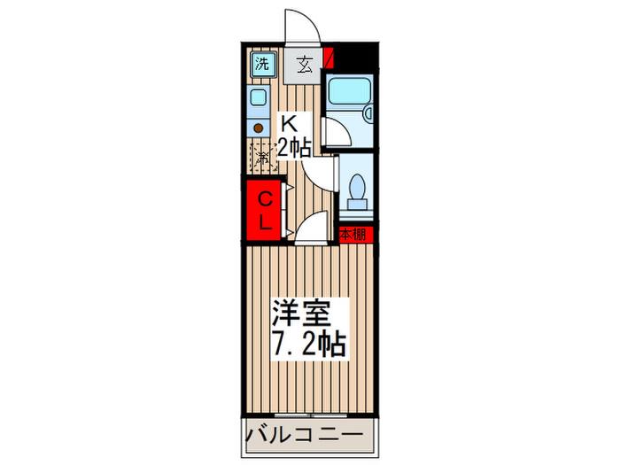 アーバンAR(1K/1階)の間取り写真