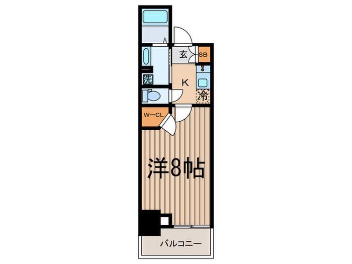 レジディア三軒茶屋III(1K/2階)の間取り写真