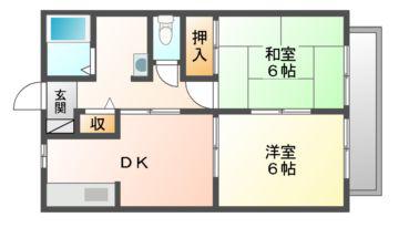 コート今津(2DK/2階)の間取り写真