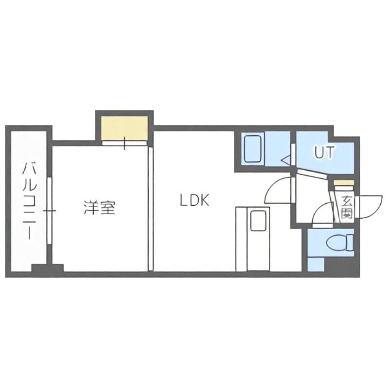 フェアフィールド菊水(1DK/5階)の間取り写真