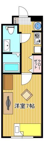 ATLAS CARO 浦和領家(1K/2階)の間取り写真