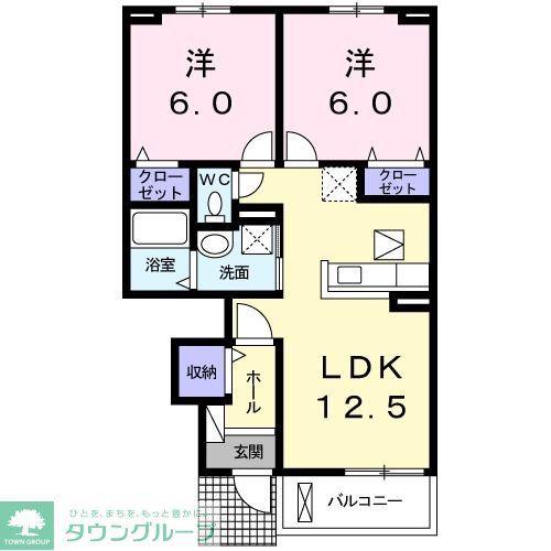 スペル カーザ(2LDK/1階)の間取り写真