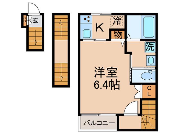 グランシャレー亀有II(1K/3階)の間取り写真