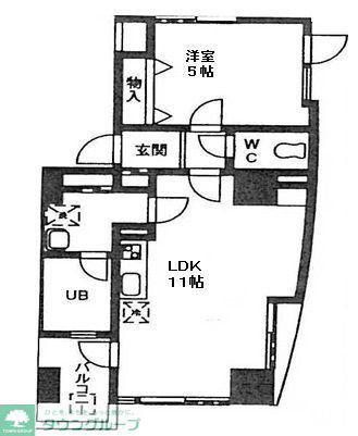 AXIS下町(1LDK/8階)の間取り写真