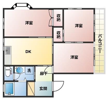 アイデアル光吉(3DK/2階)の間取り写真