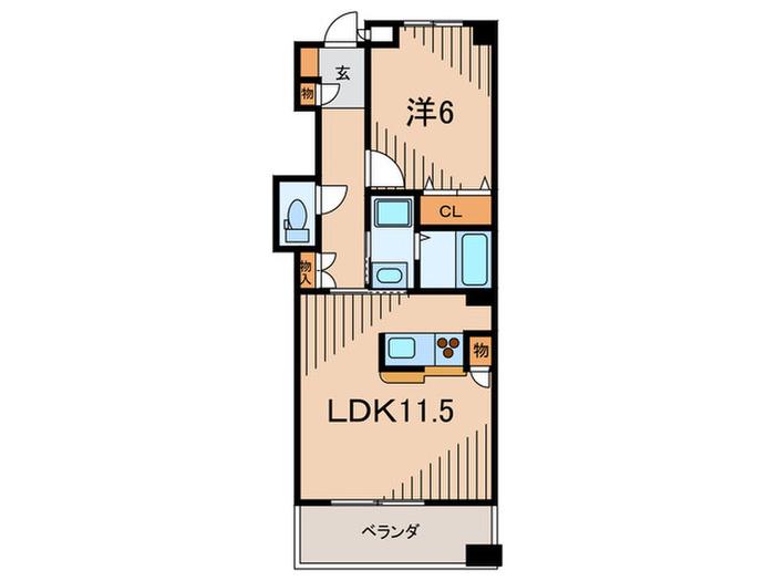 BPガーデンプレイス(1LDK/2階)の間取り写真