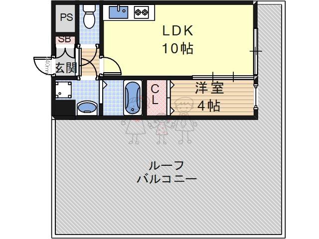 テラ北田辺(1LDK/8階)の間取り写真