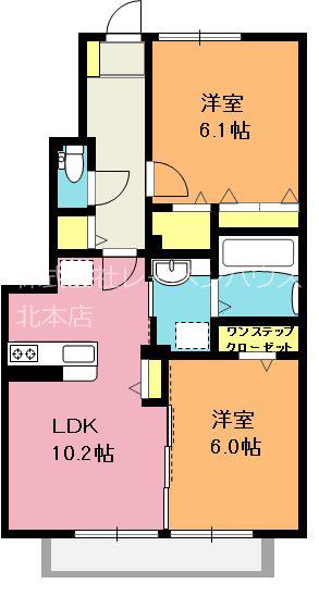 シャルマン・K(2LDK/1階)の間取り写真
