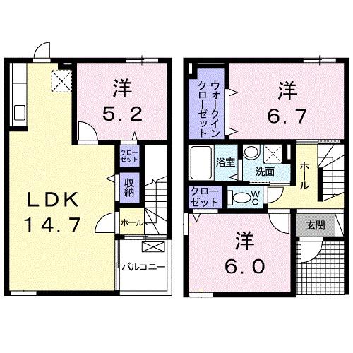 グレイスフル(3LDK/1階)の間取り写真