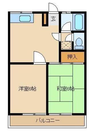 グランハイツ(2DK/2階)の間取り写真