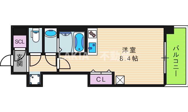FRONT FIELD 天王寺(ワンルーム/3階)の間取り写真
