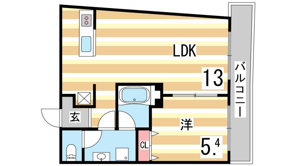 プリオーレリベルタ(1LDK/2階)の間取り写真