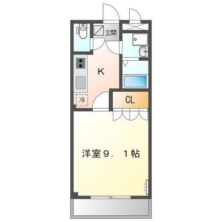 フィークス・フォルム(1K/1階)の間取り写真