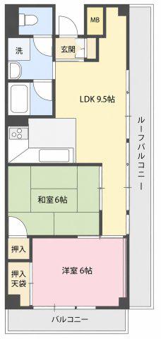 ラフォーレ田無(2LDK/8階)の間取り写真