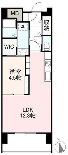 アルファレジデンス観光通(1LDK/5階)の間取り写真