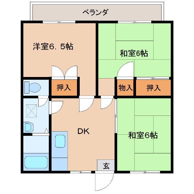 コーポエクセル(3DK/1階)の間取り写真