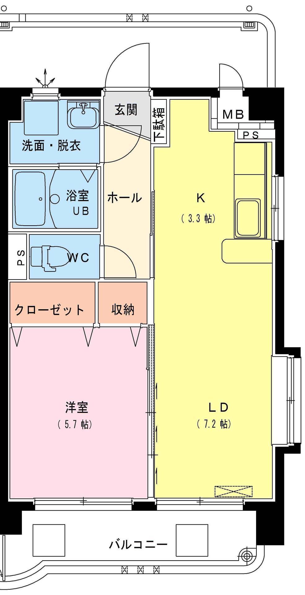 エクシード霧島(1LDK/3階)の間取り写真