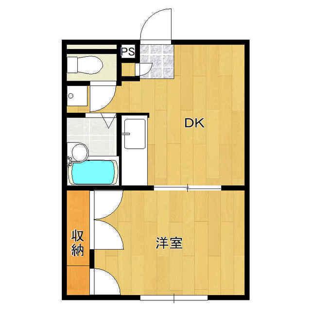 メゾンラピスI(1DK/3階)の間取り写真